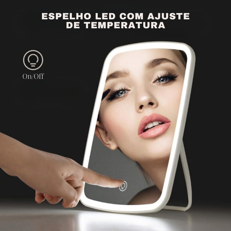 Espelho com LED para Maquiagem de Mesa
